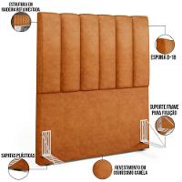 Cabeceira Cama Box 100 Cm Dália W01 Couríssimo Canela - Lyam Decor - 3