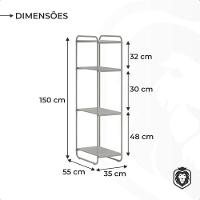 Estante Estilo Industrial Com Prateleiras Em Madeira Criare Preto - 7