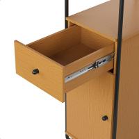 Estante Estilo Industrial De Aço Com Gaveta E Porta Criare Canela