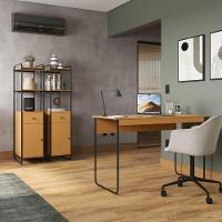 Estante Estilo Industrial De Aço Com Gaveta E Porta Criare Canela - 7