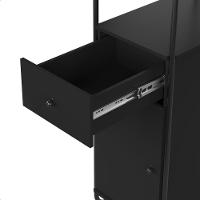 Estante Livreiro Office Industrial Em Aço E Madeira Criare Preto - 5