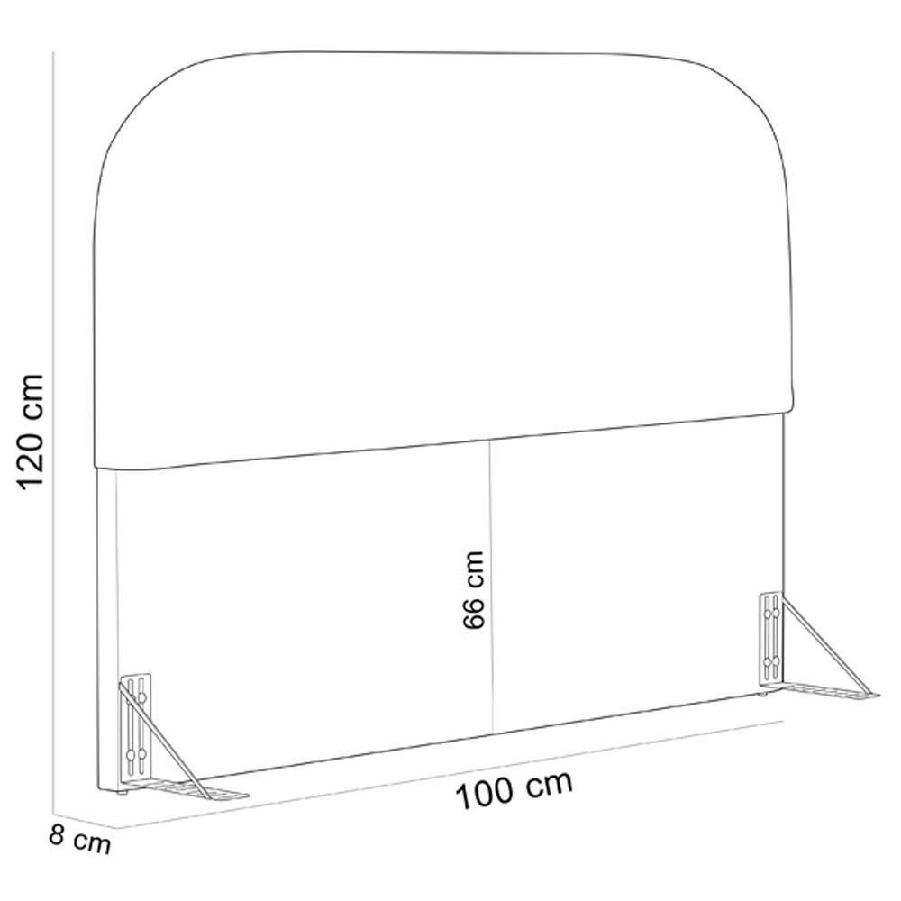 Cabeceira Cama Box 100cm Lanna Com Puff Recamier Doha W01 Couríssimo Canela - Lyam Decor - 7