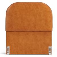 Cabeceira Cama Box 100cm Lanna Com Puff Recamier Doha W01 Couríssimo Canela - Lyam Decor - 3