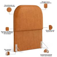 Cabeceira Cama Box 100cm Lanna Com Puff Recamier Doha W01 Couríssimo Canela - Lyam Decor - 5