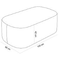 Cabeceira Cama Box 100cm Lanna Com Puff Recamier Doha W01 Couríssimo Canela - Lyam Decor - 8