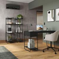 Mesa Computador Mulituso Escritório Quarto Com Gaveta Criare Preto - 2