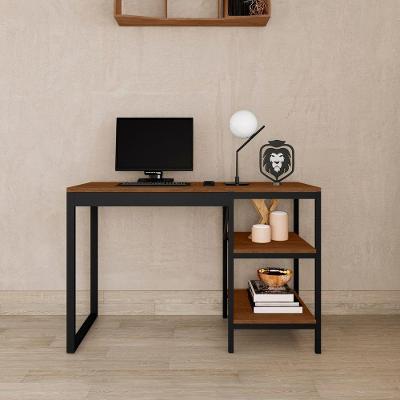 Home Office Slim Com Estante Para Livros Embutido Canela Rustico