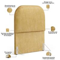 Cabeceira Cama Box 100cm Lanna Com Puff Recamier Doha W01 Couríssimo Fendi - Lyam Decor