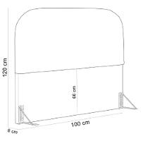 Cabeceira Cama Box 100cm Lanna Com Puff Recamier Doha W01 Couríssimo Fendi - Lyam Decor - 6