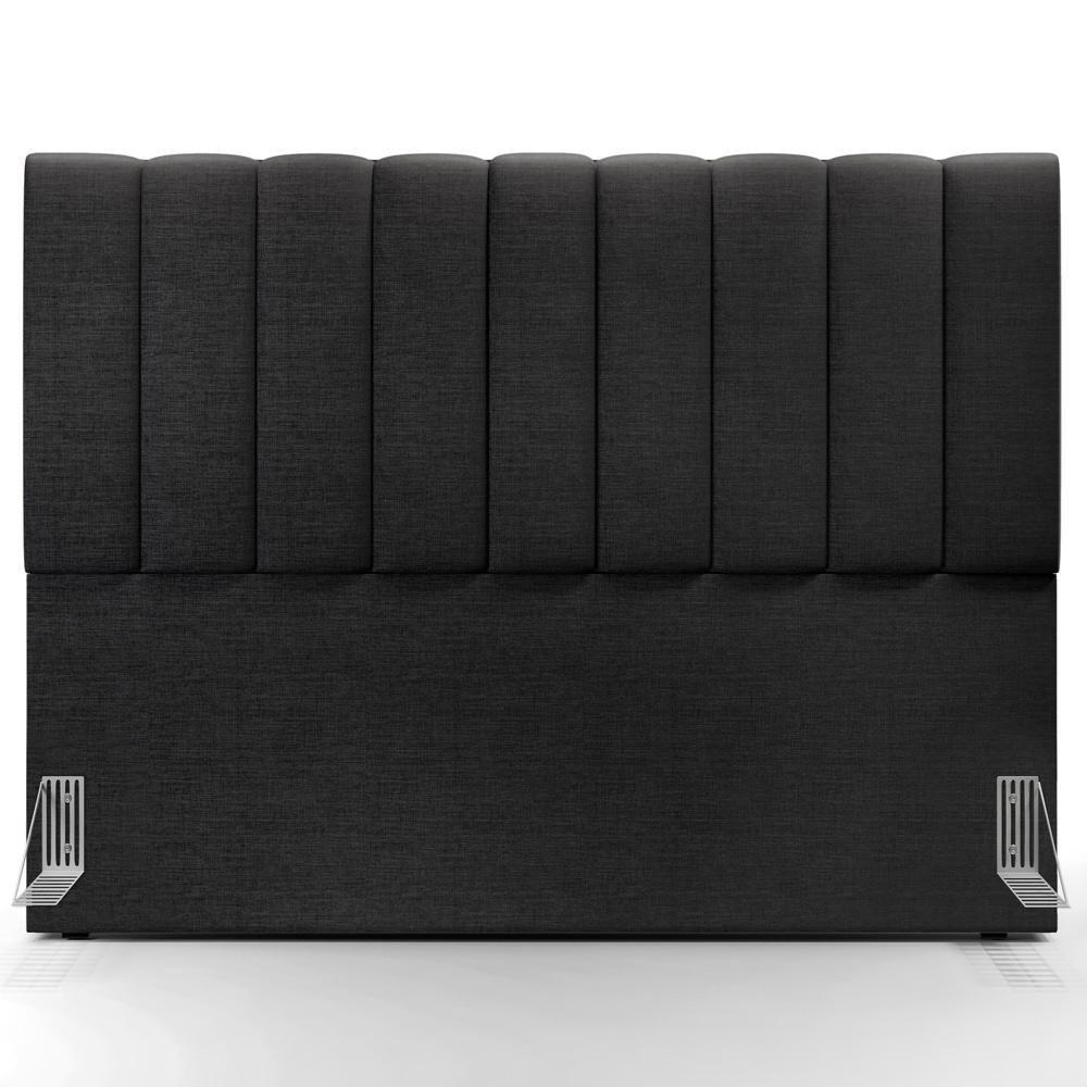 Kit Cabeceira Cama Box Casal King 195cm Com Calçadeira Baú Dália W01 Linho Chumbo - Lyam - 9