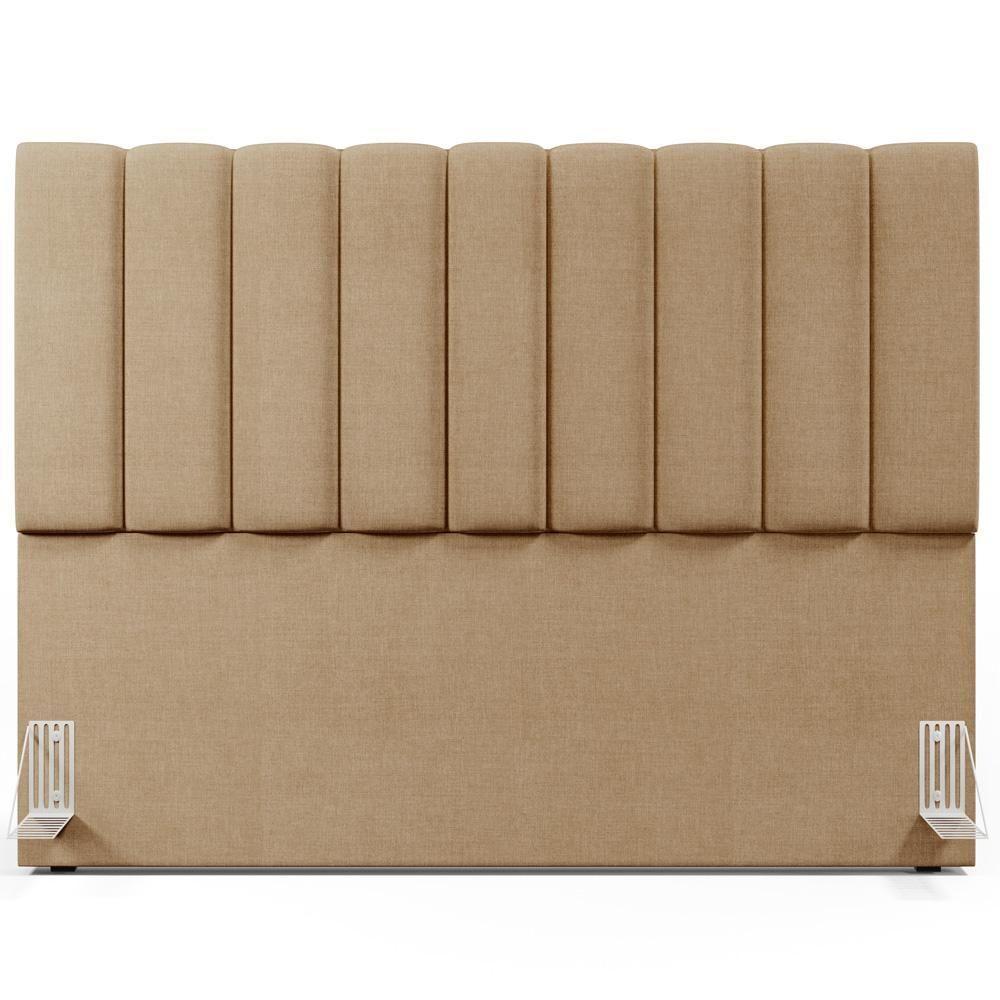 Kit Cabeceira Cama Box Casal King 195cm Com Calçadeira Baú Dália W01 Linho Bege Escuro - Lyam - 3