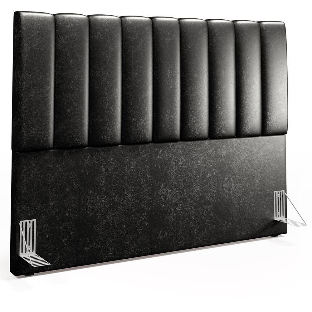 Kit Cabeceira Cama Box Casal King 195cm Com Calçadeira Baú Dália W01 Couríssimo Preto - Lyam - 3