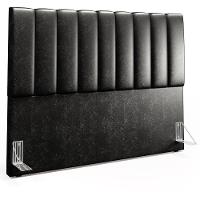 Kit Cabeceira Cama Box Casal King 195cm Com Calçadeira Baú Dália W01 Couríssimo Preto - Lyam - 3