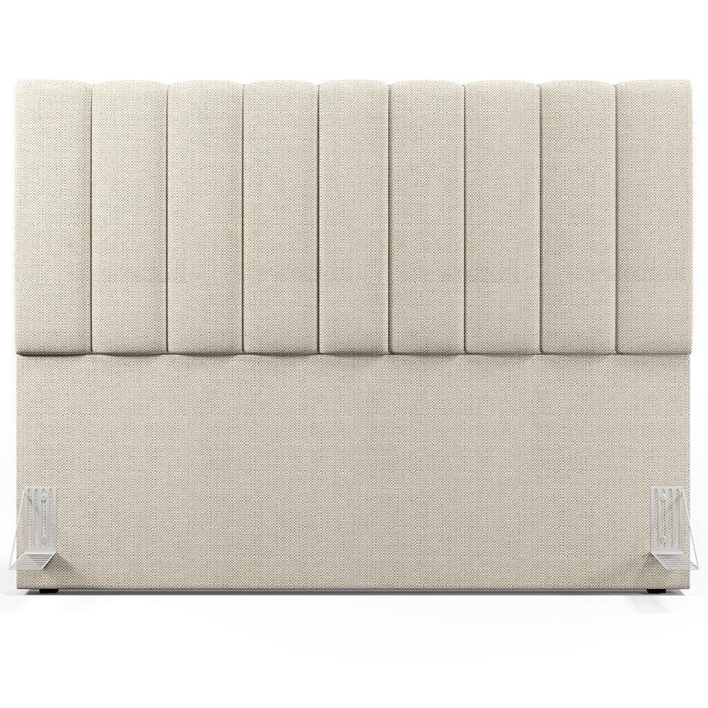 Kit Cabeceira Cama Box Casal King 195cm Com Calçadeira Baú Dália W01 Linho Champagne - Lyam - 9