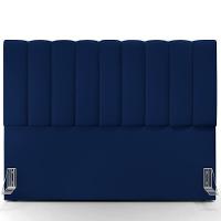 Kit Cabeceira Cama Box Casal King 195cm Com Calçadeira Baú Dália W01 Facto Azul Marinho - Lyam - 9