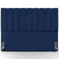 Kit Cabeceira Cama Box Casal King 195cm Com Calçadeira Baú Dália W01 Suede Azul Marinho Lyam - 8