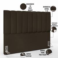 Kit Cabeceira Cama Box Casal King 195cm Com Calçadeira Baú Dália W01 Suede Marrom - Lyam - 5