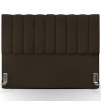 Kit Cabeceira Cama Box Casal King 195cm Com Calçadeira Baú Dália W01 Suede Marrom - Lyam - 9