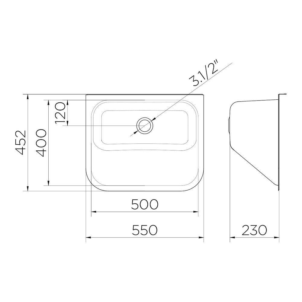 Tanque De Parede Docol 32L Acetinado 55X45 Cm Com Válvula - 2