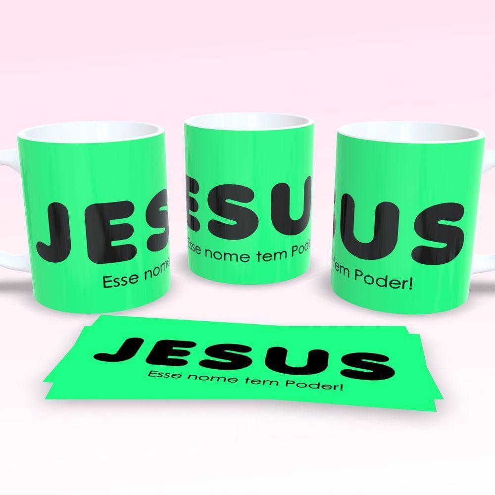 Caneca De Porcelana 325ml Decorada Frases Religiosas Estampa 10 - 1