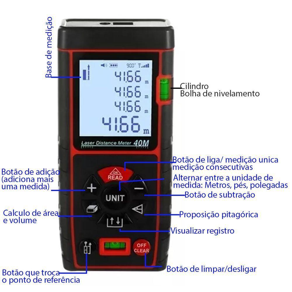 Trena Laser Digital Alta Precisao Portatil Multiuso - 4