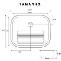 Tanque Lavanderia 30 Litros Aço Inox Esfrega Lava Roupa - 8