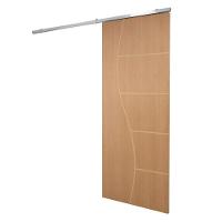 Porta De Correr P- Verniz Frisada Kit Alumínio F07 - 210x100 - 1