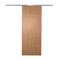 Porta De Correr P- Verniz Frisada Kit Alumínio F07 - 210x110 - 2