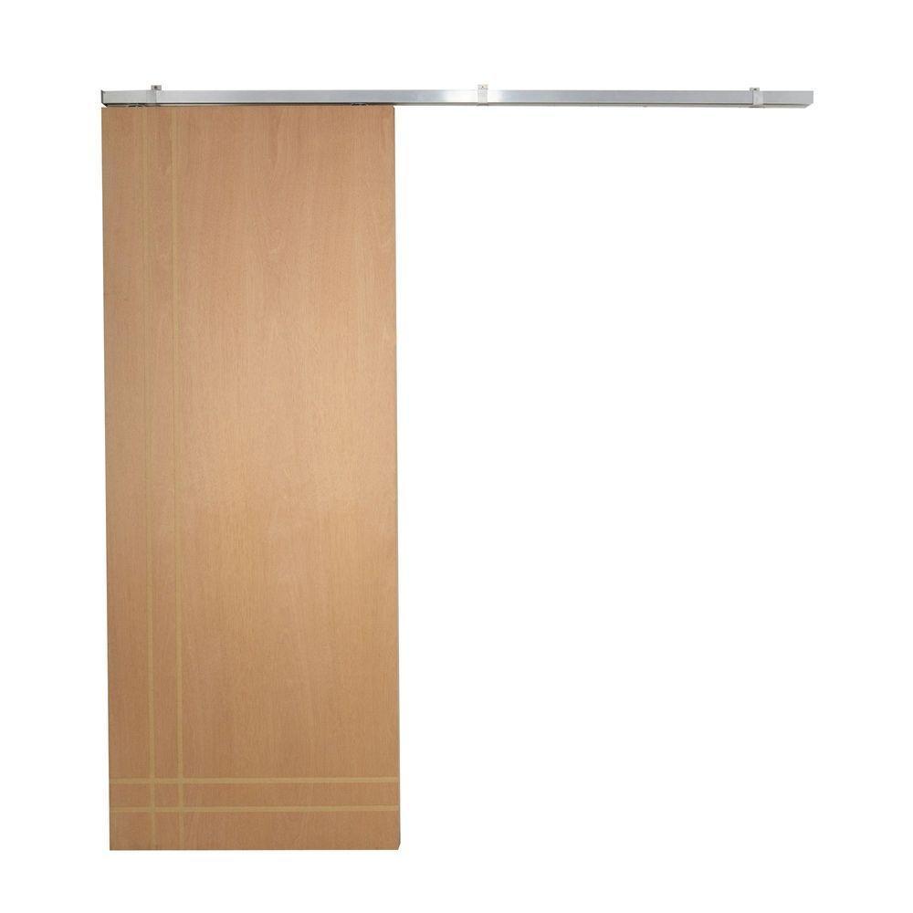 Porta De Correr P- Verniz Frisada Kit Alumínio F06 - 210x90 - 2