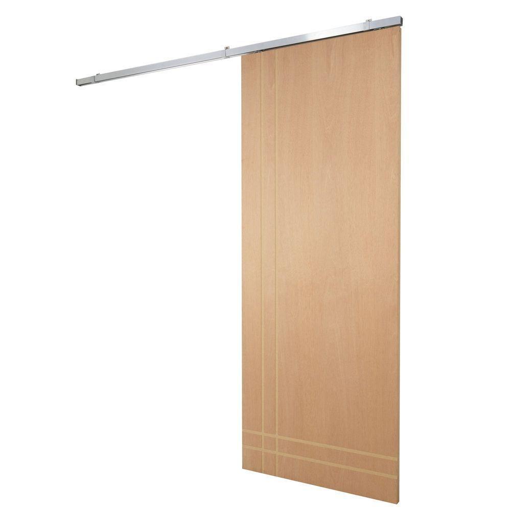 Porta De Correr P- Verniz Frisada Kit Alumínio F06 - 210x100 - 1