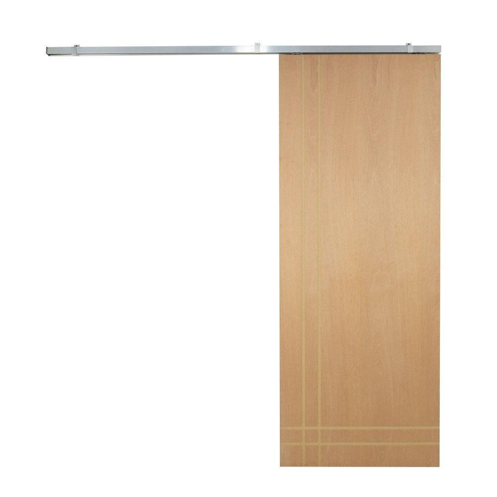 Porta De Correr P- Verniz Frisada Kit Alumínio F06 - 210x80 - 1