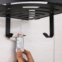 Suporte Canto 2 Prateleiras Banheiro Parede Organizador Aluminio Preto - 4