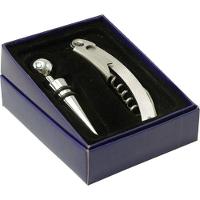 Kit Vinho 2 Peças Abridor Saca Rolha E Tampa Para Garrafa - 2