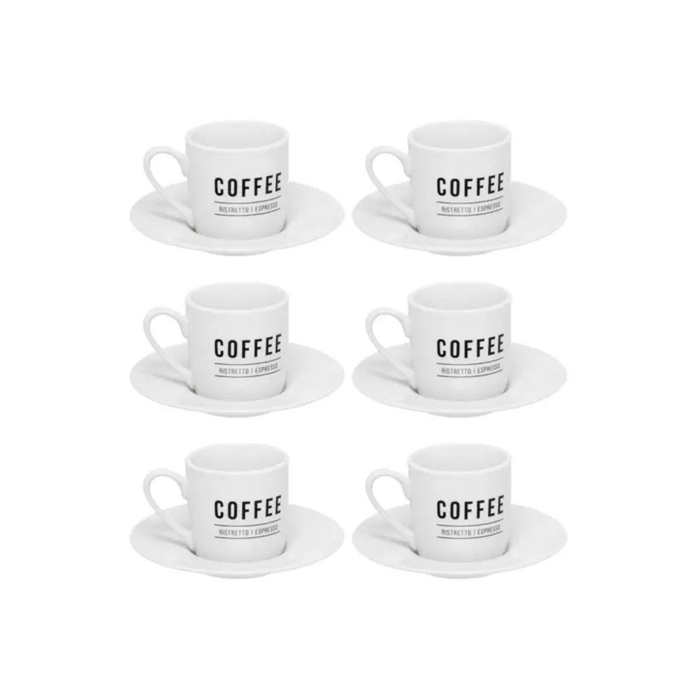 Xicara De Cafe Manhattan Branco 80ml 6pcs - 1