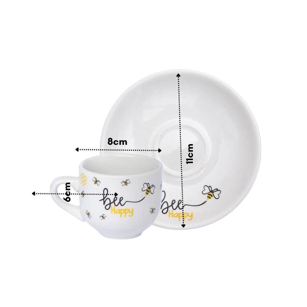 Xicara De Cafe Honey Abelhas 90ml 6pcs Hauskraft - 6