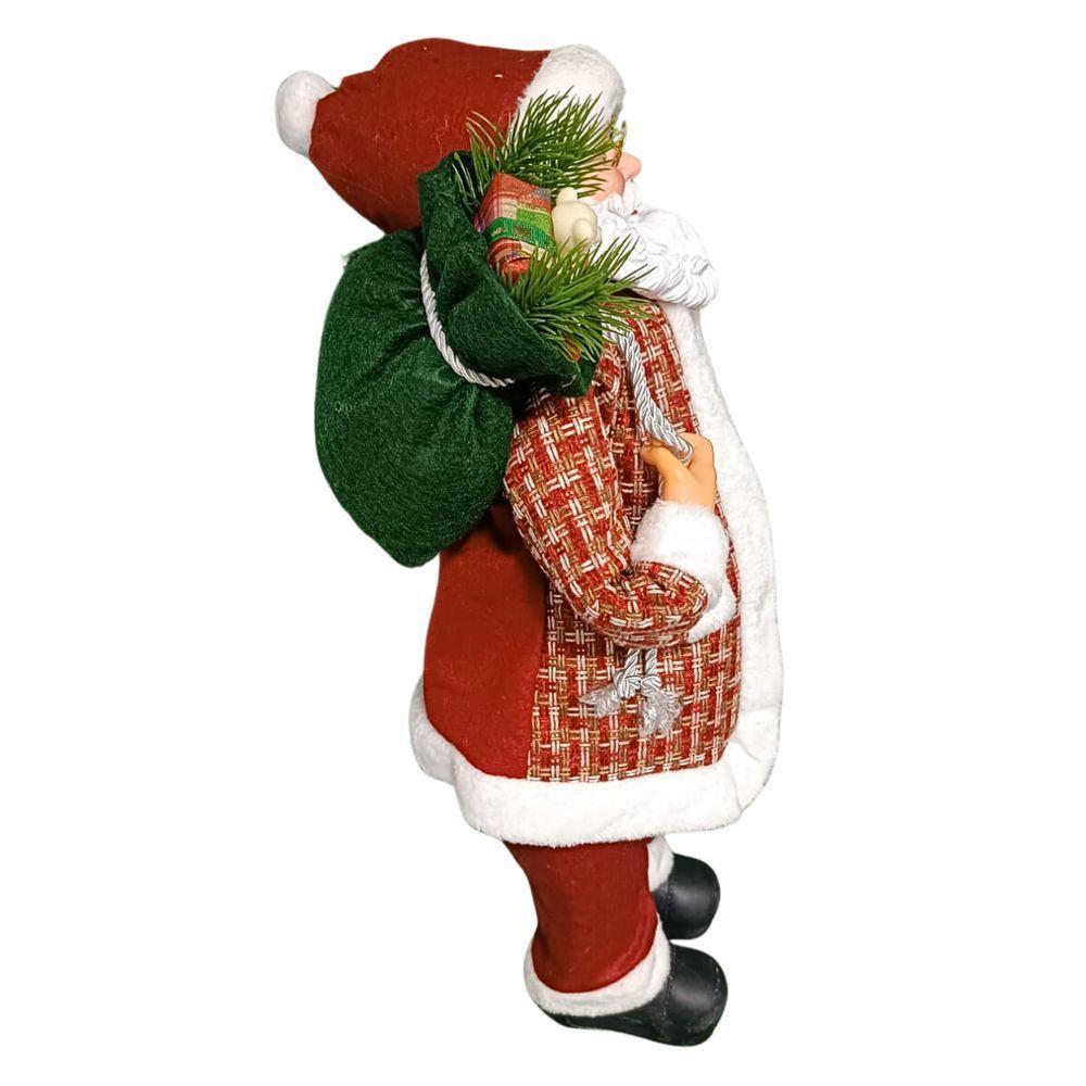 Papai Noel Sc Pres C-colete Xadrez Vm-vd 60cm Magizi - 5