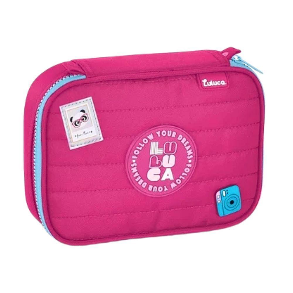 Kit Mochila De Carrinho Lancheira E Estojo Box Rosa Luluca - 2