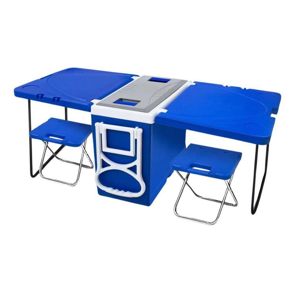 Caixa Térmica De Praia Bebidas 32l 5 Em 1 Azul Arqplast - 1