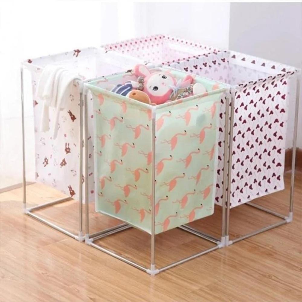Cesto De Roupa Suja Inox Desmontável E Portátil – Organizador Para Lavanderia, Quarto E Brinquedos! - 5