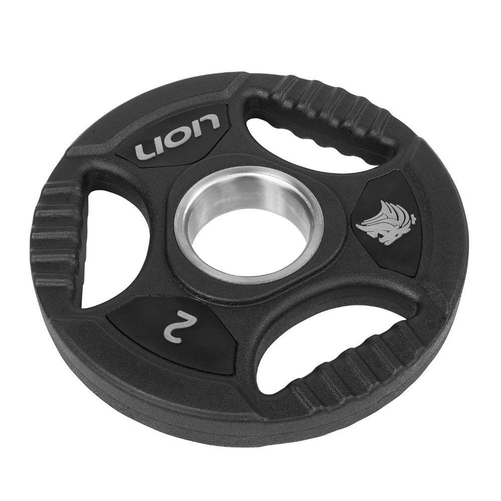 Par Anilha Olímpica 2 Kg Lion Para Musculação Vulcanizada Em Aço Maciço Revestido Em Borracha Resistente - 2