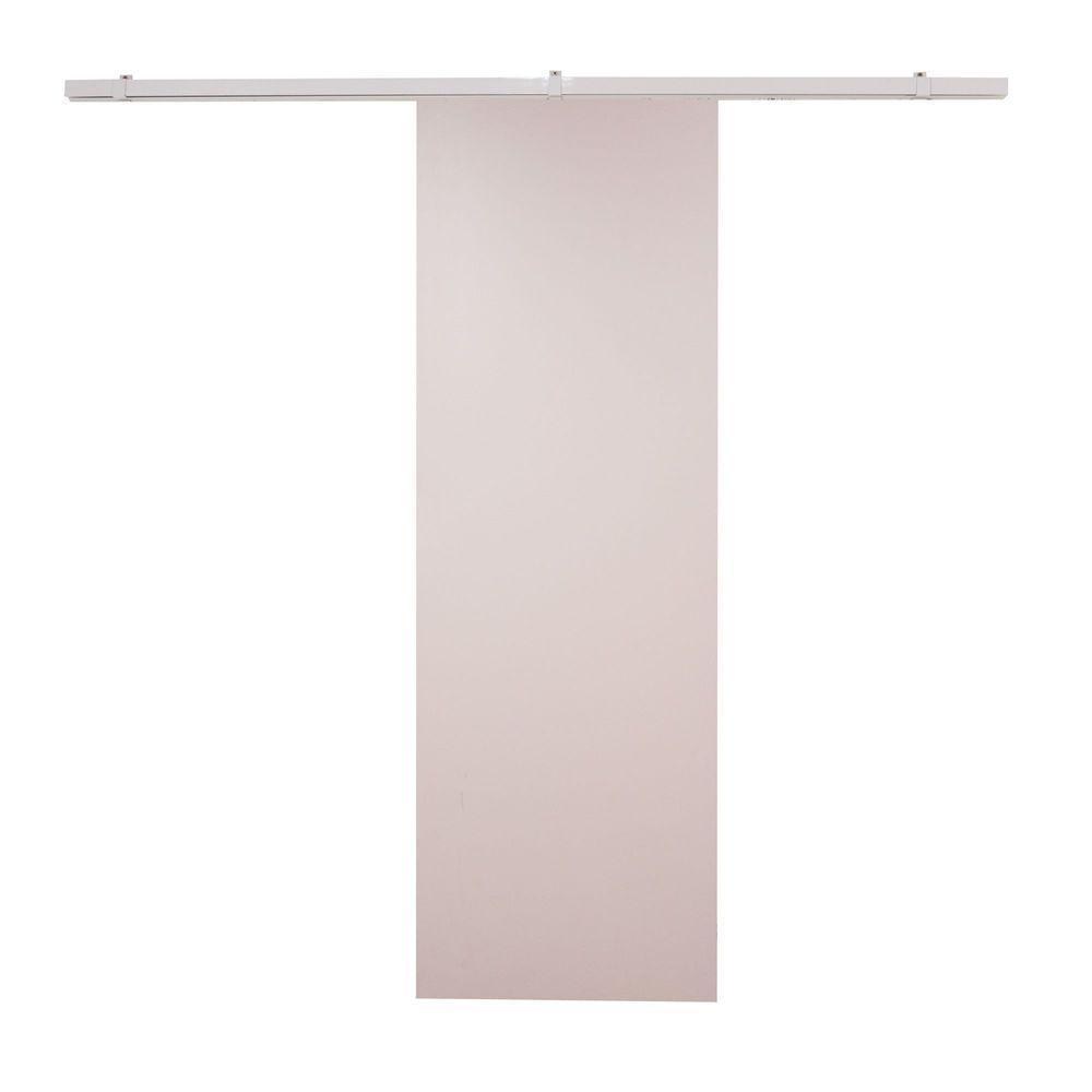 Porta De Correr Branco Prime Com Kit Alumínio Branco - 210x100 - 1