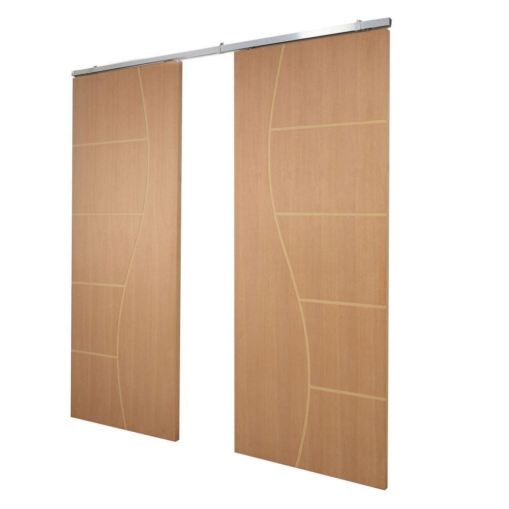 Porta Dupla De Correr P- Verniz Frisada F07 - 210x160 - 1