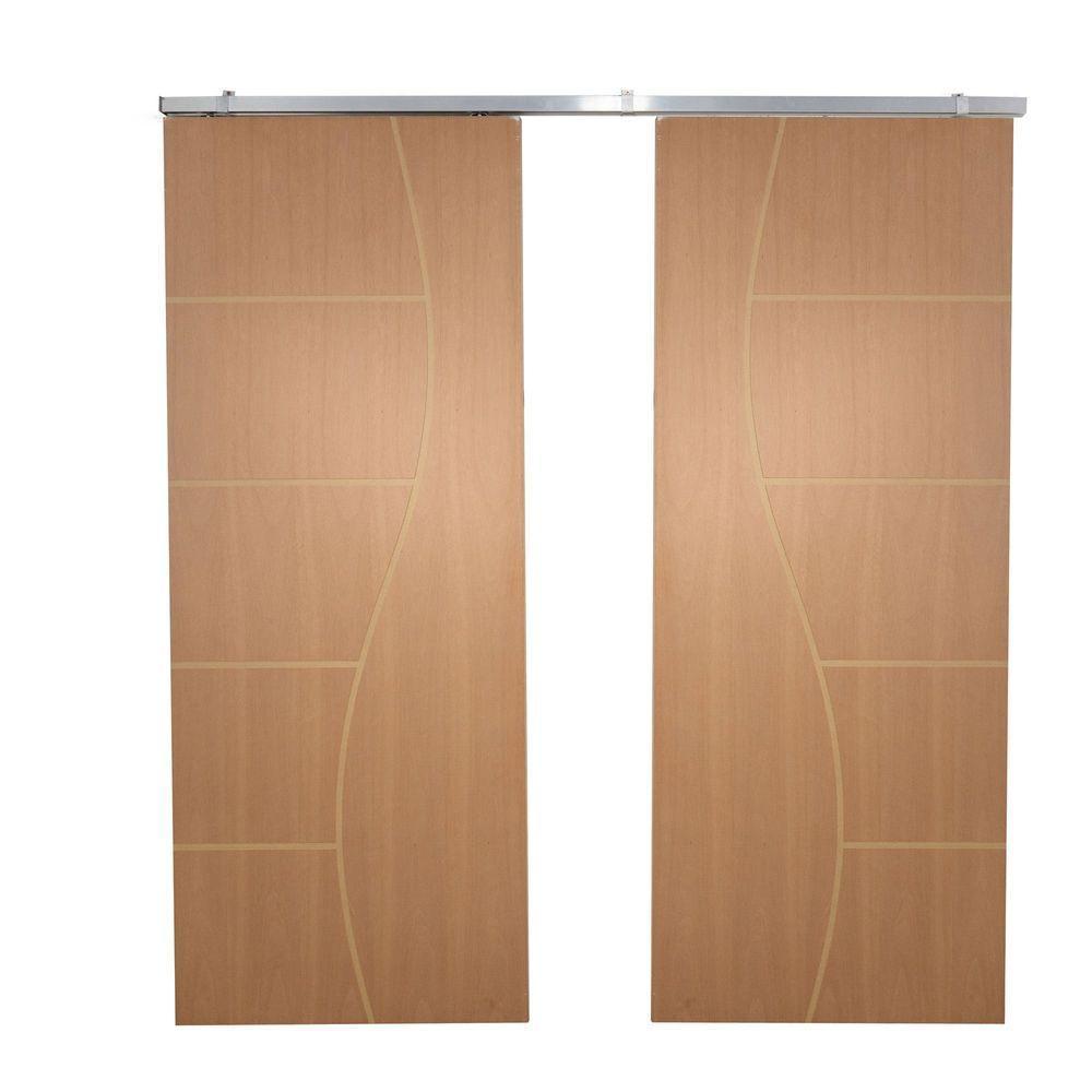 Porta Dupla De Correr P- Verniz Frisada F07 - 210x160 - 2