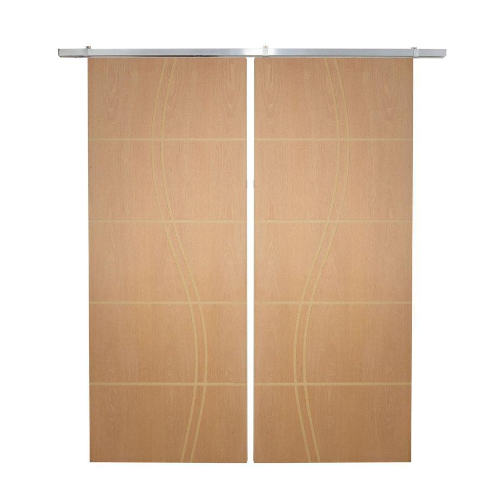 Porta Dupla De Correr P- Verniz Frisada Fs Duplo - 210x120 - 2