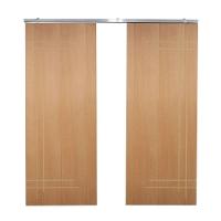 Porta Dupla De Correr P- Verniz Frisada F05 - 210x140 - 1