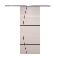 Porta De Correr Branco Prime Frisada Kit Alumínio F01 - 210x80 - 3