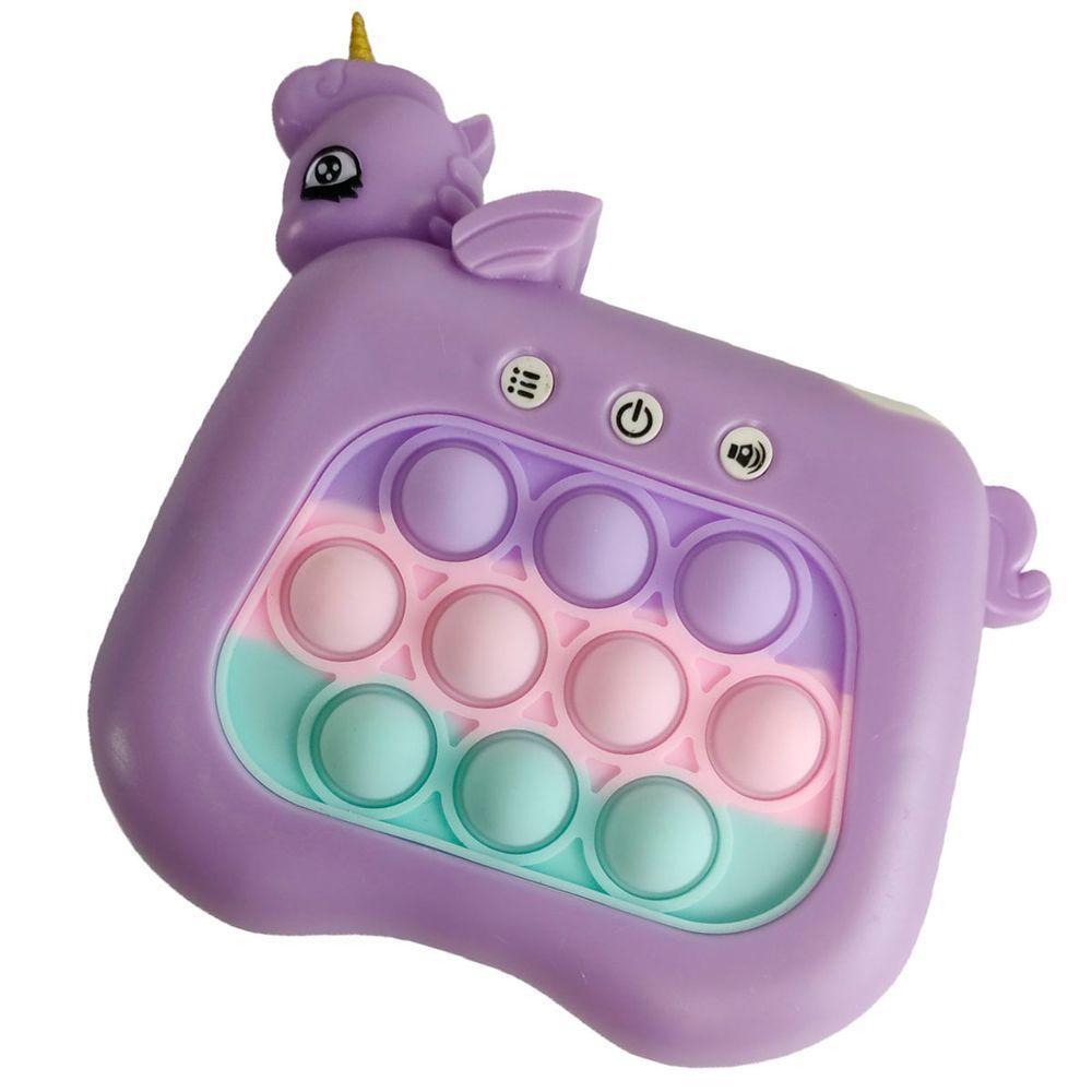 Pop It Interativo Mini Game Unicornio 4 Modos Anti Estresse Lilás - 1