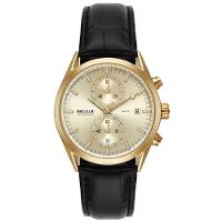 Relógio Seculus Cronógrafo 77307gpsvdc2 Vidro Abaulado Couro Dourado - 1