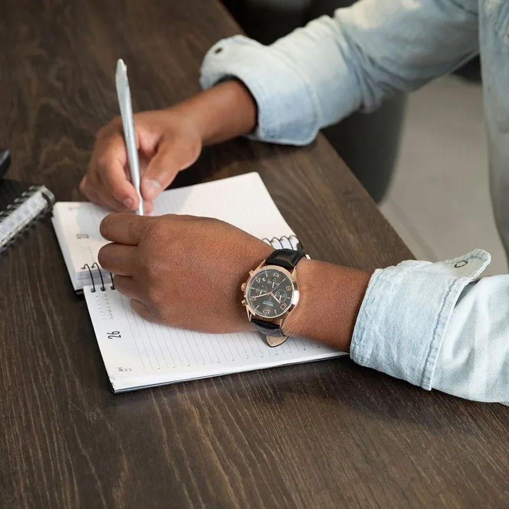 Relógio Seculus Cronógrafo 77308gpsvrc3 Vidro Abaulado Couro Rosé - 5