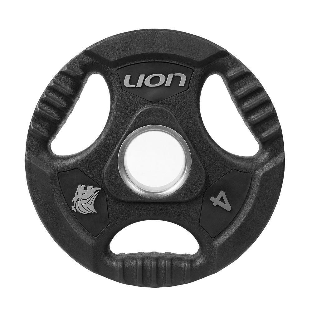 Par Anilha Olímpica 4 Kg Lion Para Musculação Vulcanizada Em Aço Maciço Revestido Em Borracha Resistente - 4